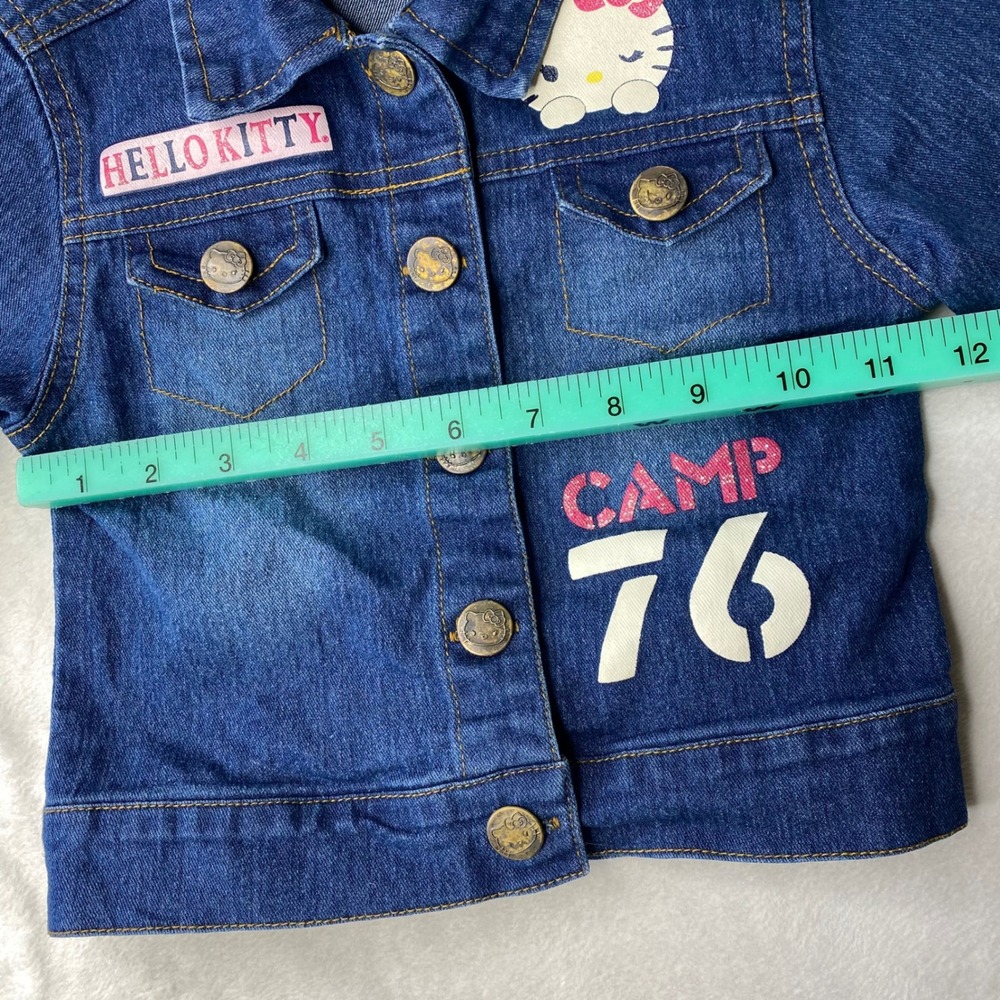 Sanrio Hello Kitty Denim Jacket Girls XS 4/5 Toddler Cartoon Camp 76 Cute Kids - Picture 9 of 13